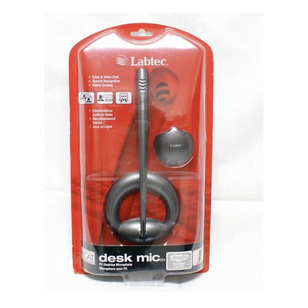 NEW SEALED Labtec Desk Mic 524 Desktop Microphone - New in package.